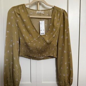 Urban Outfitters Mustard Floral Blouse